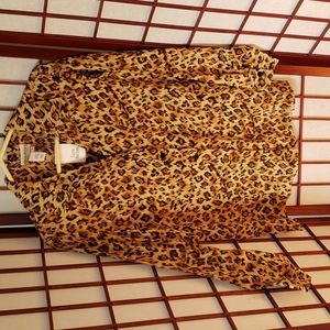 Coldwater Creek silk leopard print blouse
